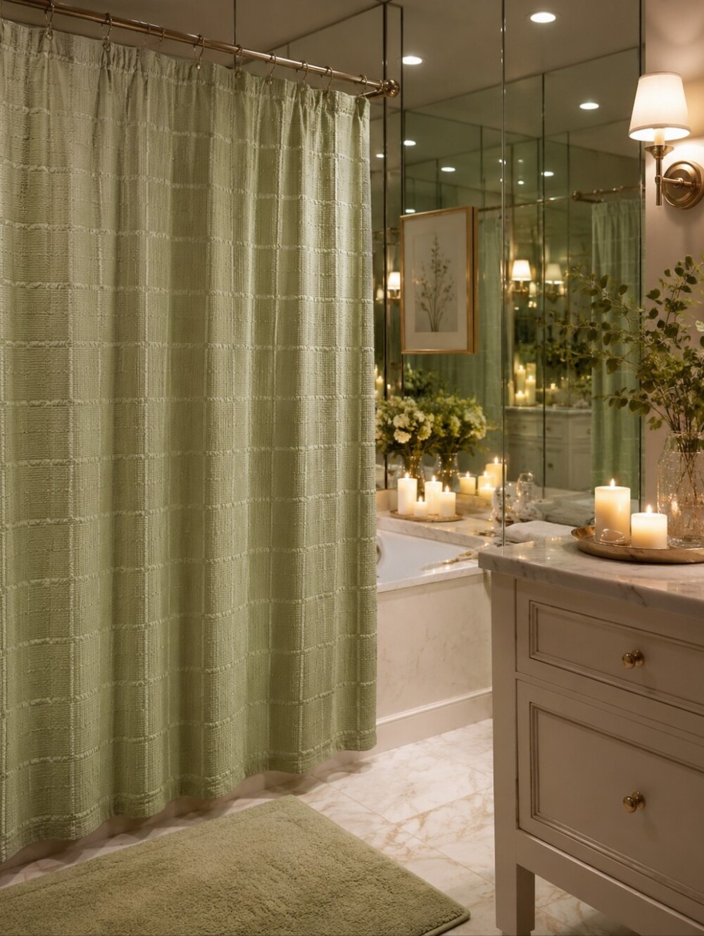 NEW Park B. Smith Classic Cortina Meadow‎ Cotton Shower Curtain 72"x 72” India